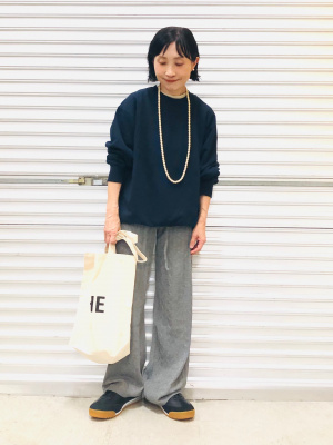 【関税込み】Kijun ネイビー Hard-Wear スウェットシャツ Goodwear (グッドウェア) USAコットン 無地 クルーネック