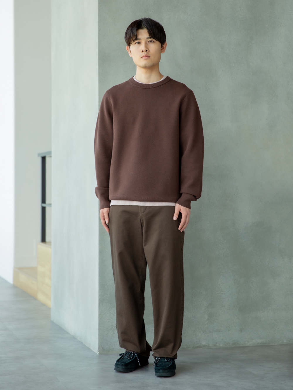 クルーネックTシャツ、オーバーサイズワークシャツ（半袖