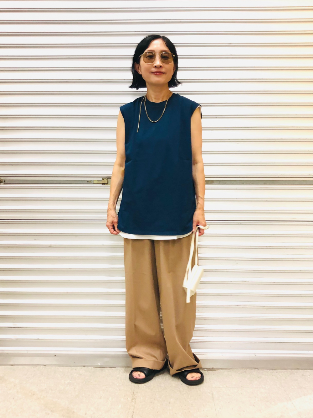 【セットアップ】ユニクロC ダブルジャケット タックワイドパンツ　Lサイズ ユニクロ 【セットアップ】ダブルジャケット ＆ タックワイド