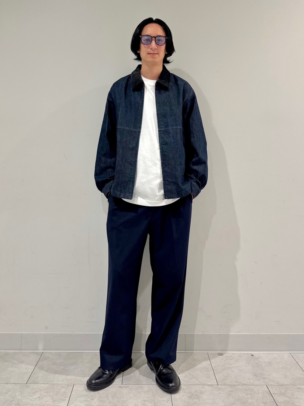 ダブルジャケットとタックワイドパンツ ダブルジャケット、タックワイドパンツ」の着用コーディネート