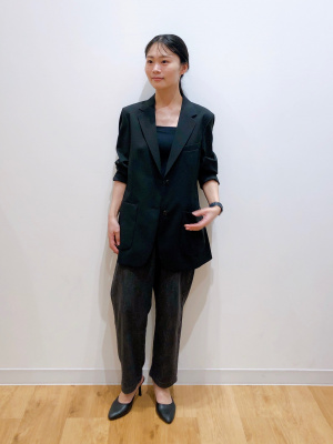 hiroko19600706　homspun ネイビー アンクルパンツ hiroko19600706 homspun ネイビー アンクルパンツ Amazon