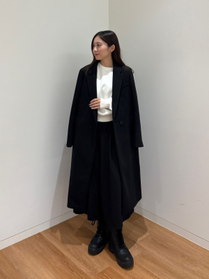 ユニクロUNIQLO　テーラードダブルシルエットデザイン　ゆったりウールコート ユニクロ公式 | ダブルロングコート