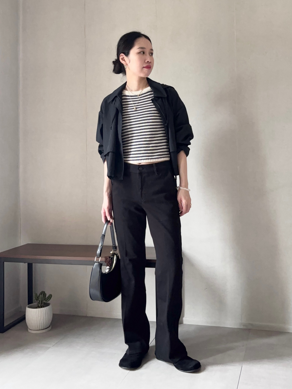 ユーティリティショートパーカ、コットンオープンワークジップ