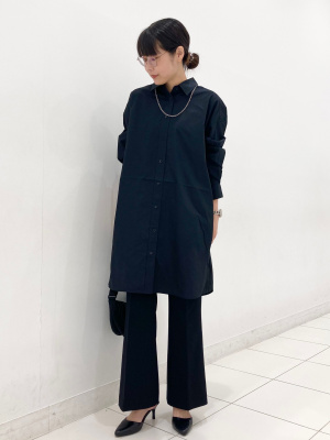 MM6 オーバーサイズシャツワンピース　ブラック XS MM6 by Maison Margiela エムエムシックス バイ メゾン