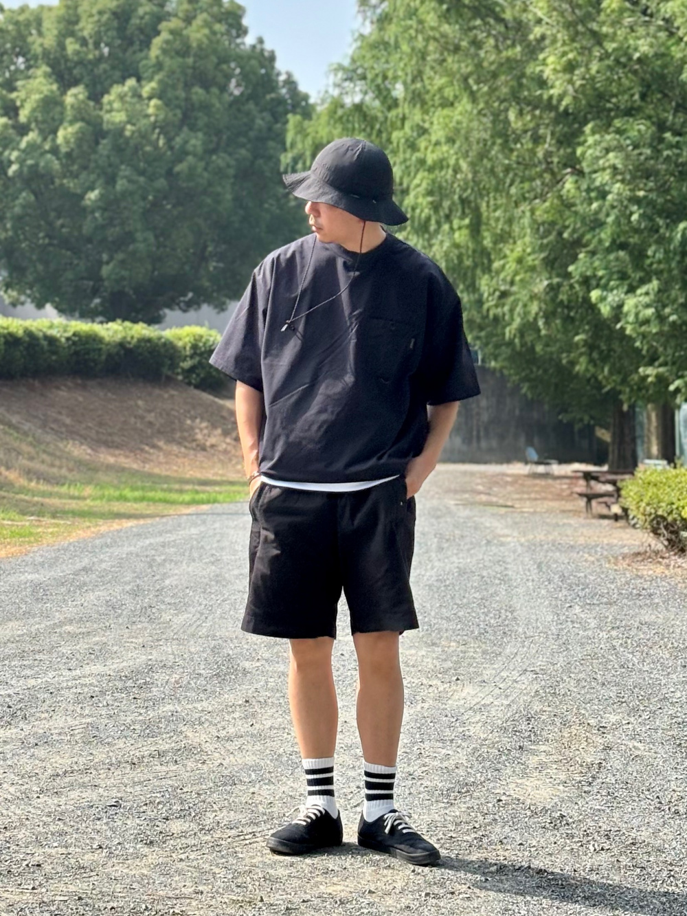 エアリズムコットンオーバーサイズTシャツ/5分袖、オープン