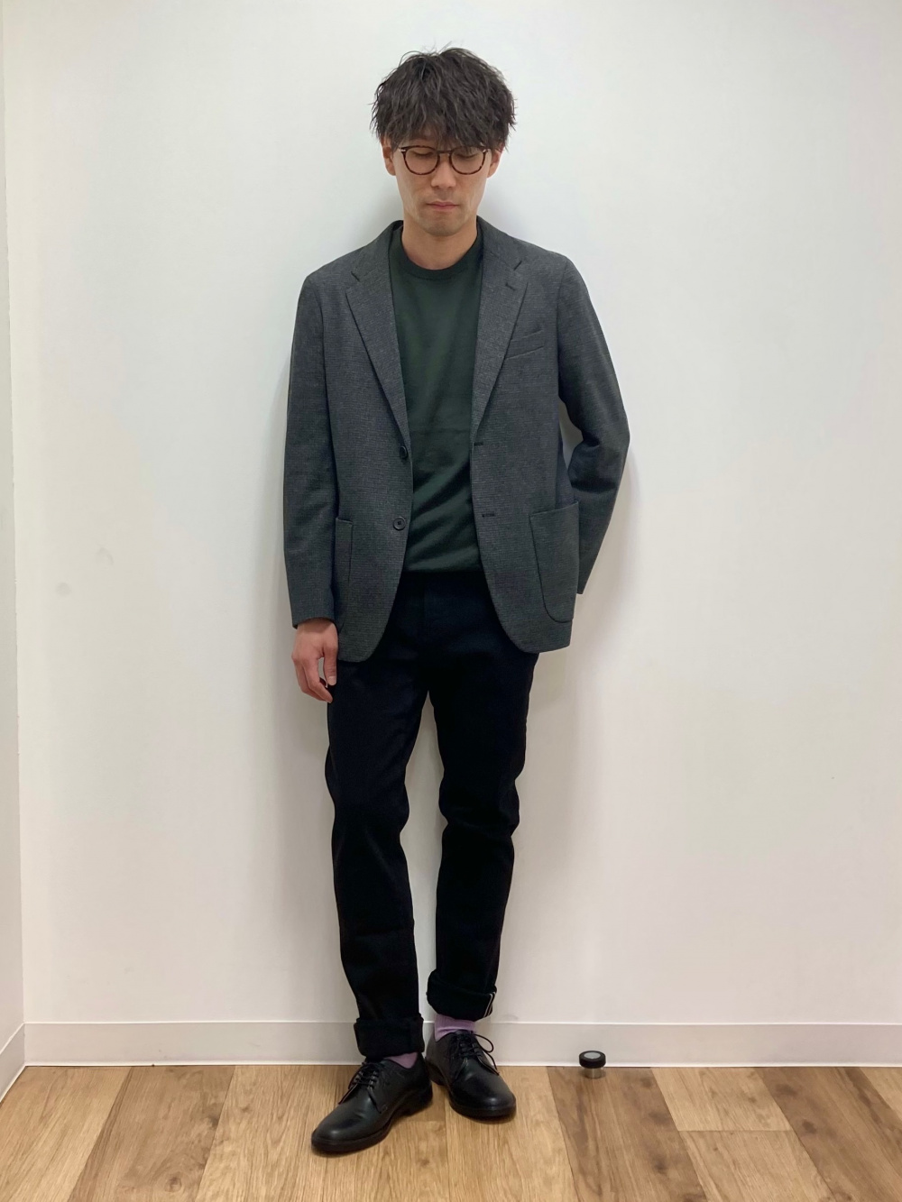 【新品】UNIQLO ブラッシュドジャージージャケット ダークグレー チドリ L ユニクロ公式 | ブラッシュドジャージージャケット/チドリ(メンズ)