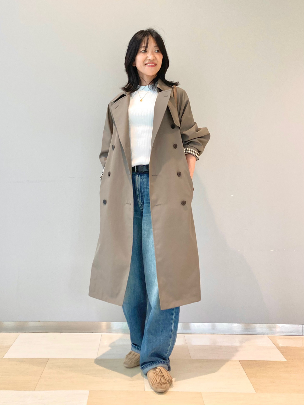 【美品】PUBLIC TOKYO リラックスフィットシンプルトレンチコート PUBLIC TOKYO トレンチコート コート マルチウェイトレンチ