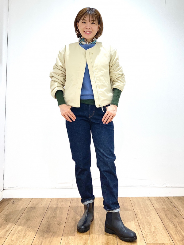 コットンブレンドパデッドジャケット」のレディースのコーディネート