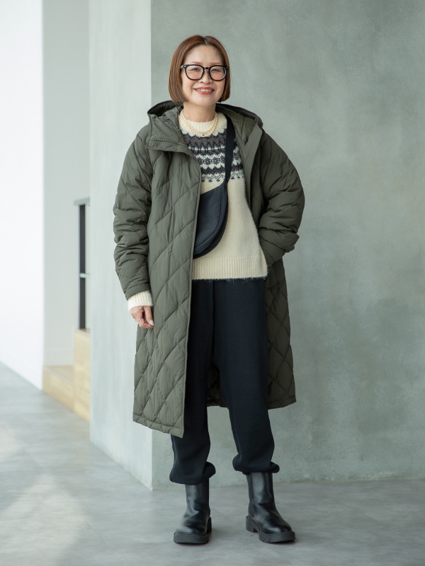 スウェットパンツ、パフテックロングコートリラックスフィットの