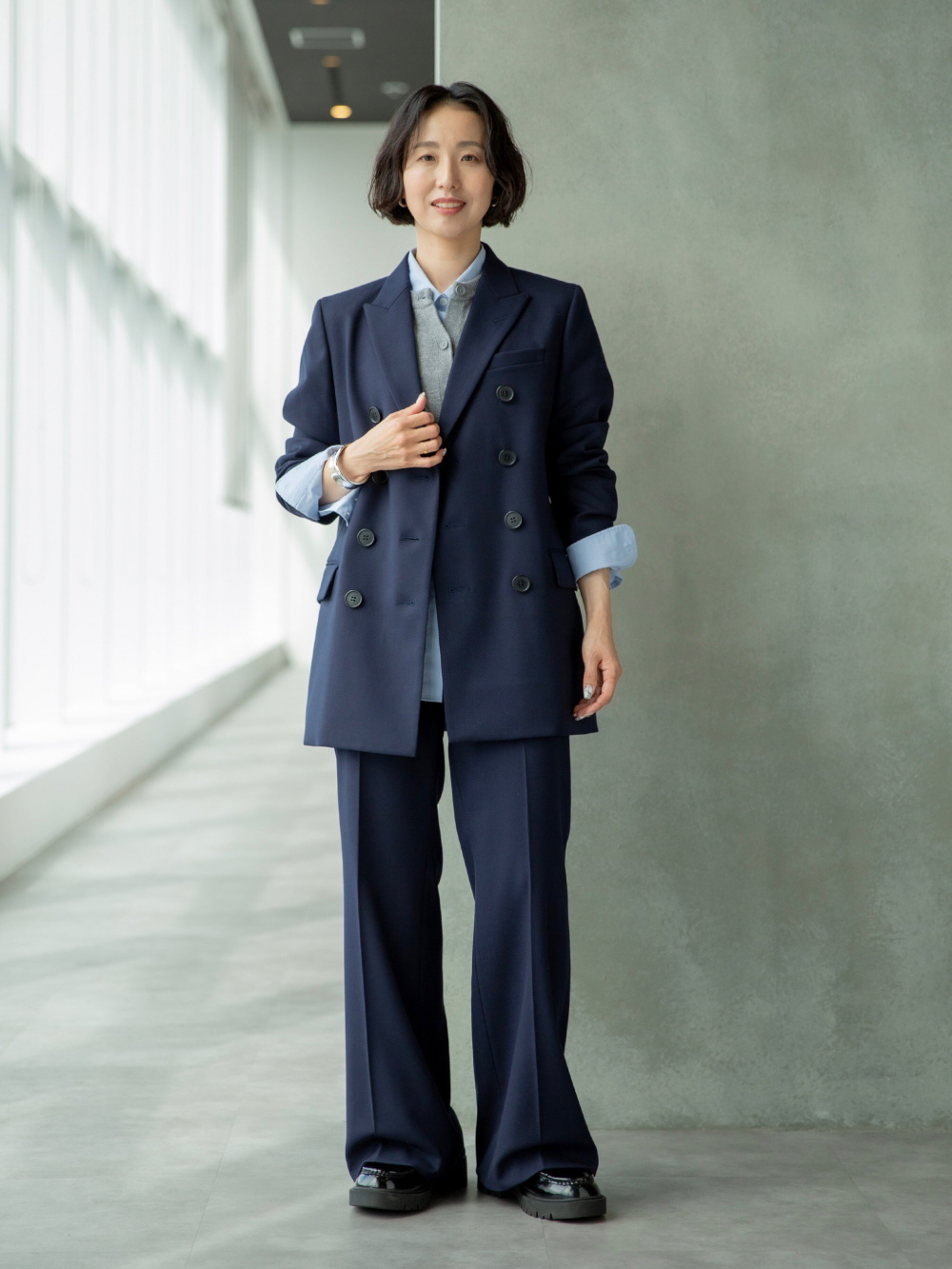 ツイードテーラードジャケット、フレアスコート」の着用コーディネート