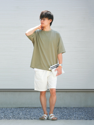 ユニクロ公式 | エアリズムコットンオーバーサイズTシャツ/5分袖