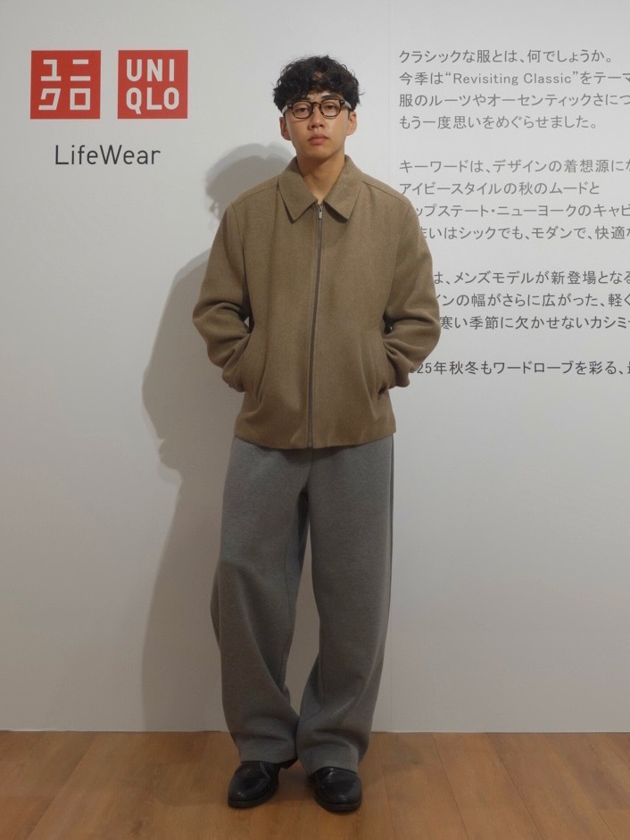 シングルカラーショートブルゾン、フランネルチェックシャツ」の