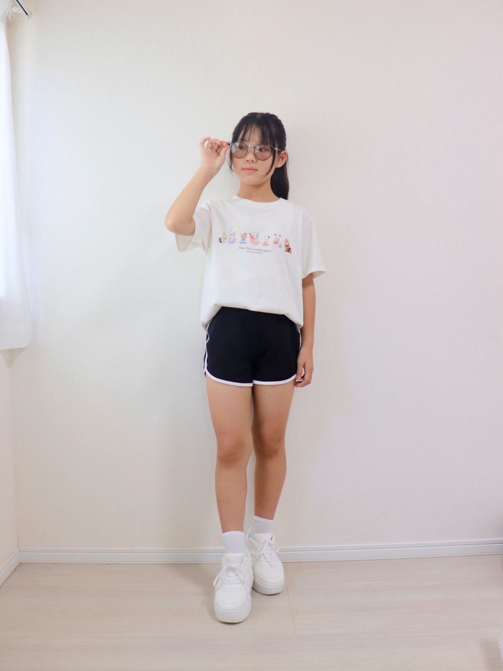 GIRLS エアリズムジャージーショートパンツ」の着用コーディネート