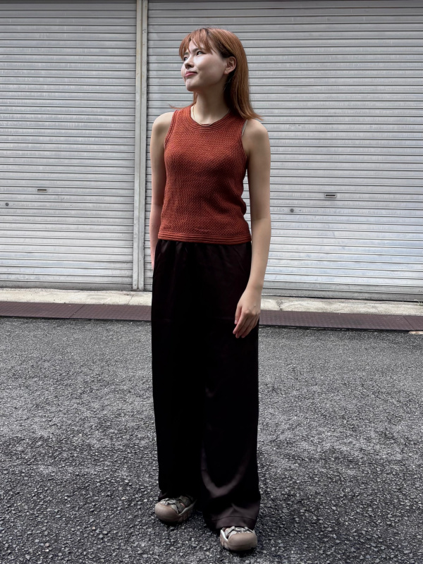 コットンポップコーンショートセーターノースリーブ（レディース）の