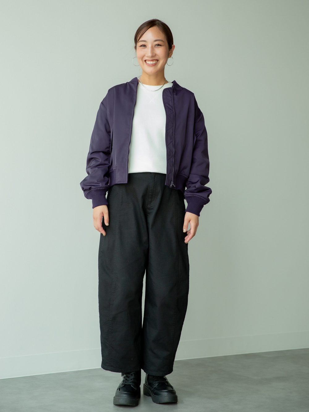 ツイードテーラードジャケット、フレアスコート」の着用コーディネート