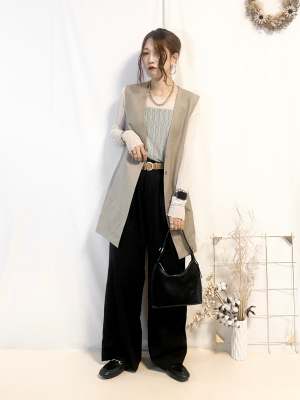 新品 ユニクロC タックワイドストレートパンツ ブラック XS ユニクロシー UNIQLO C】タックワイド ストレート パンツ ユニクロ シー
