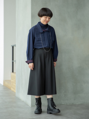 ✳︎45R 3wayコットンシャツジャケット　カシュクール　スタンドカラー ✳︎45R 3wayコットンシャツジャケット カシュクール スタンド