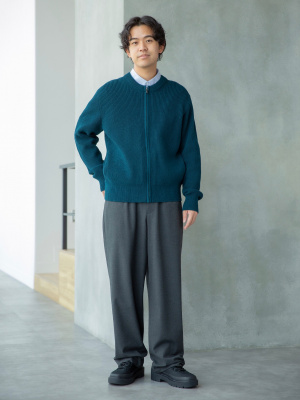 ユニクロ公式 | クルーネックフルジップカーディガン