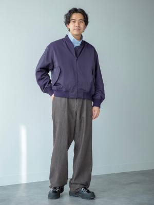 ✳︎45R 3wayコットンシャツジャケット　カシュクール　スタンドカラー SHUNシャツ／長袖／ノンアイロンストレッチ／ワイドカラー／無地