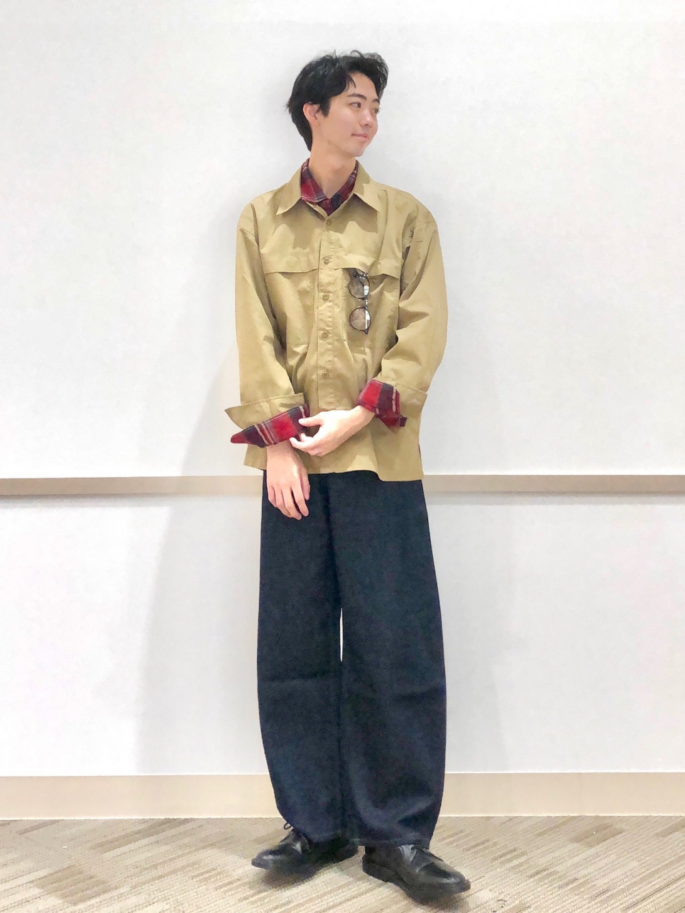 ユーティリティオーバーサイズシャツ、オーバーサイズカラーデニム