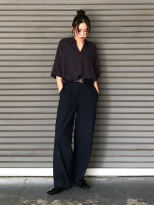 ユニクロ公式 | タックワイドパンツ/丈長め