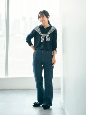 ユニクロ公式 | スリムフレアトラウザージーンズ/丈短め