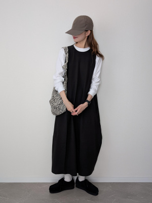 ユニクロ公式 | ジャージーバルーンワンピース/ノースリーブ/丈長め