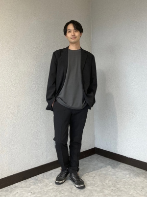 【ナッツ☆ページ】感動ジャケット　ネイビー＆ブラック2着　セットアップ ナッツ☆ページ】感動ジャケット ネイビー＆ブラック2着