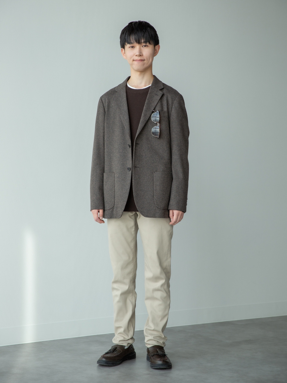 ソフトタッチクルーネックTシャツ/長袖、ブラッシュドジャージー