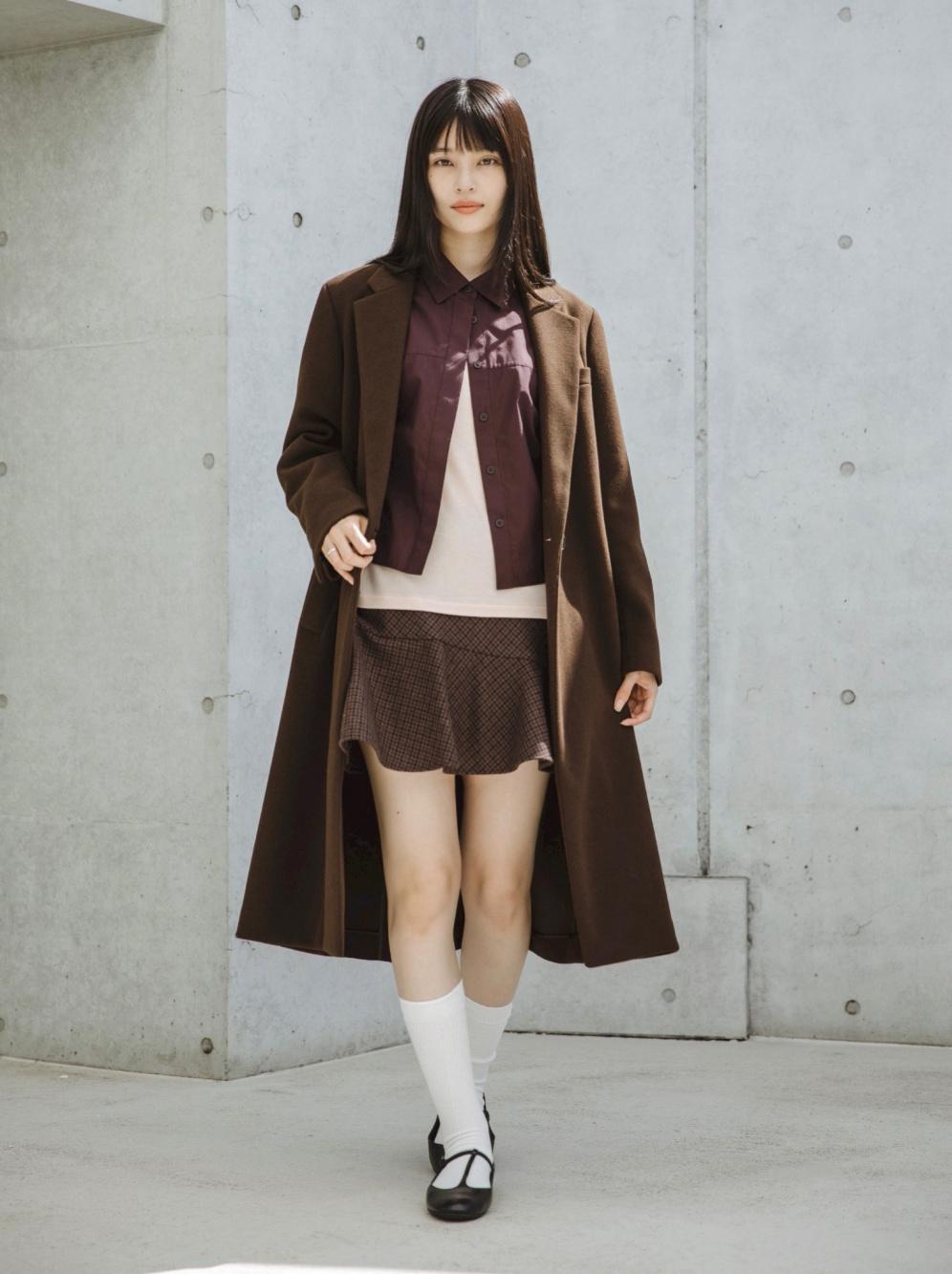 ツイードテーラードジャケット、フレアスコート」の着用コーディネート