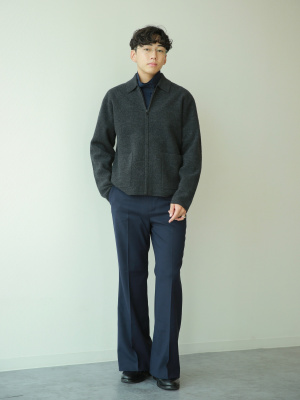 新品未使用 25AW ユニクロC ニットフルジップジャケット ダークグレー