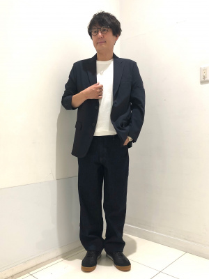【ナッツ☆ページ】感動ジャケット　ネイビー＆ブラック2着　セットアップ ナッツ☆ページ】感動ジャケット ネイビー＆ブラック2着
