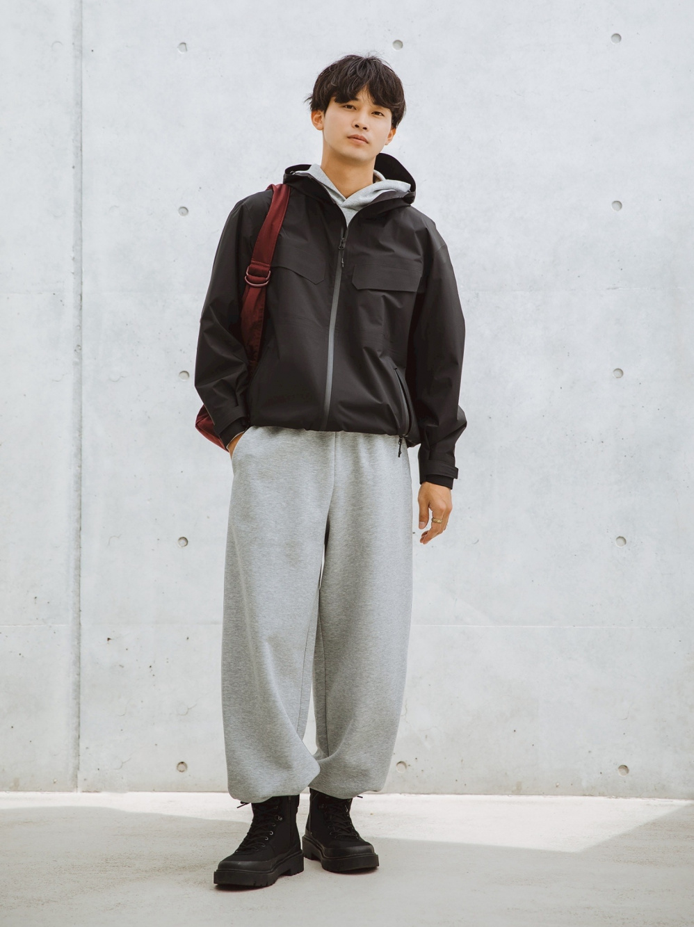 スウェットオーバーサイズプルパーカ、コットンショートブルゾン」の