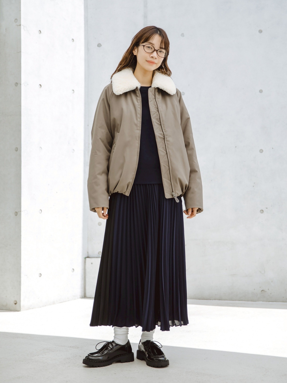 ツイードテーラードジャケット、フレアスコート」の着用コーディネート