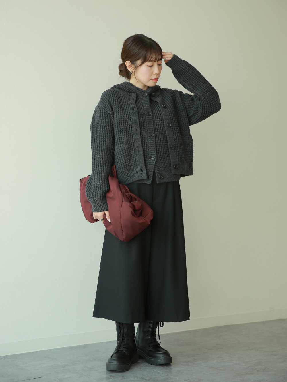 ツイードテーラードジャケット、フレアスコート」の着用コーディネート