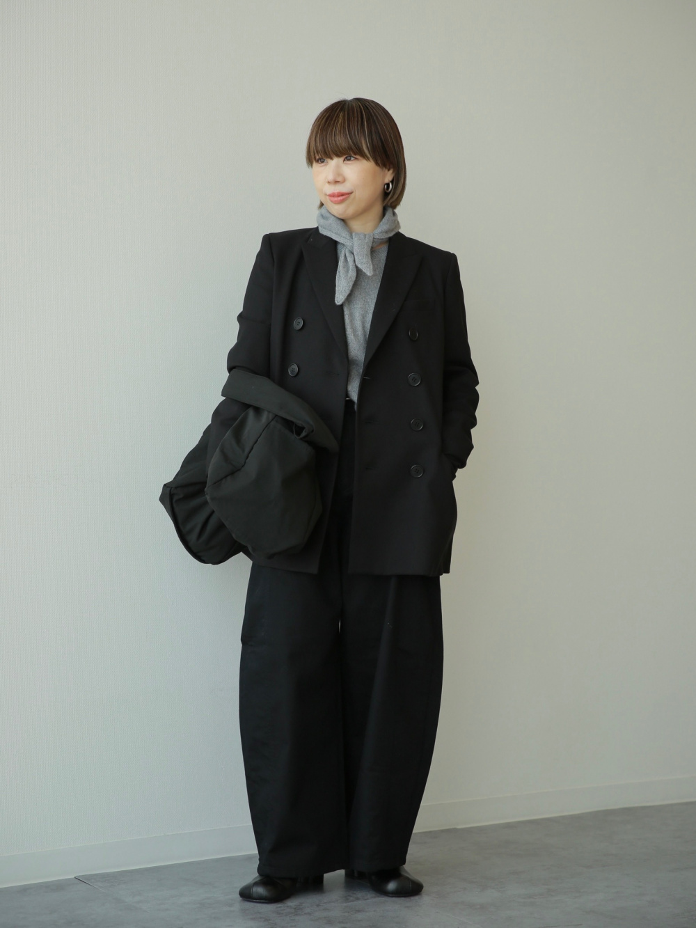 ダブルテーラードジャケット、極暖ヒートテックカシミヤブレンド