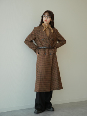 UNIQLO U ルメール　ブラウン ダブルブレストコート S ユニクロ公式 | シングルブレストコート