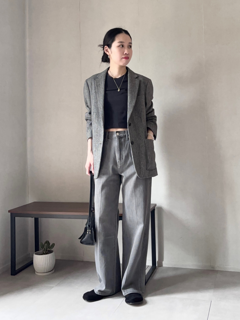 ツイードオーバーサイズジャケット」の着用コーディネート| ユニクロ公式