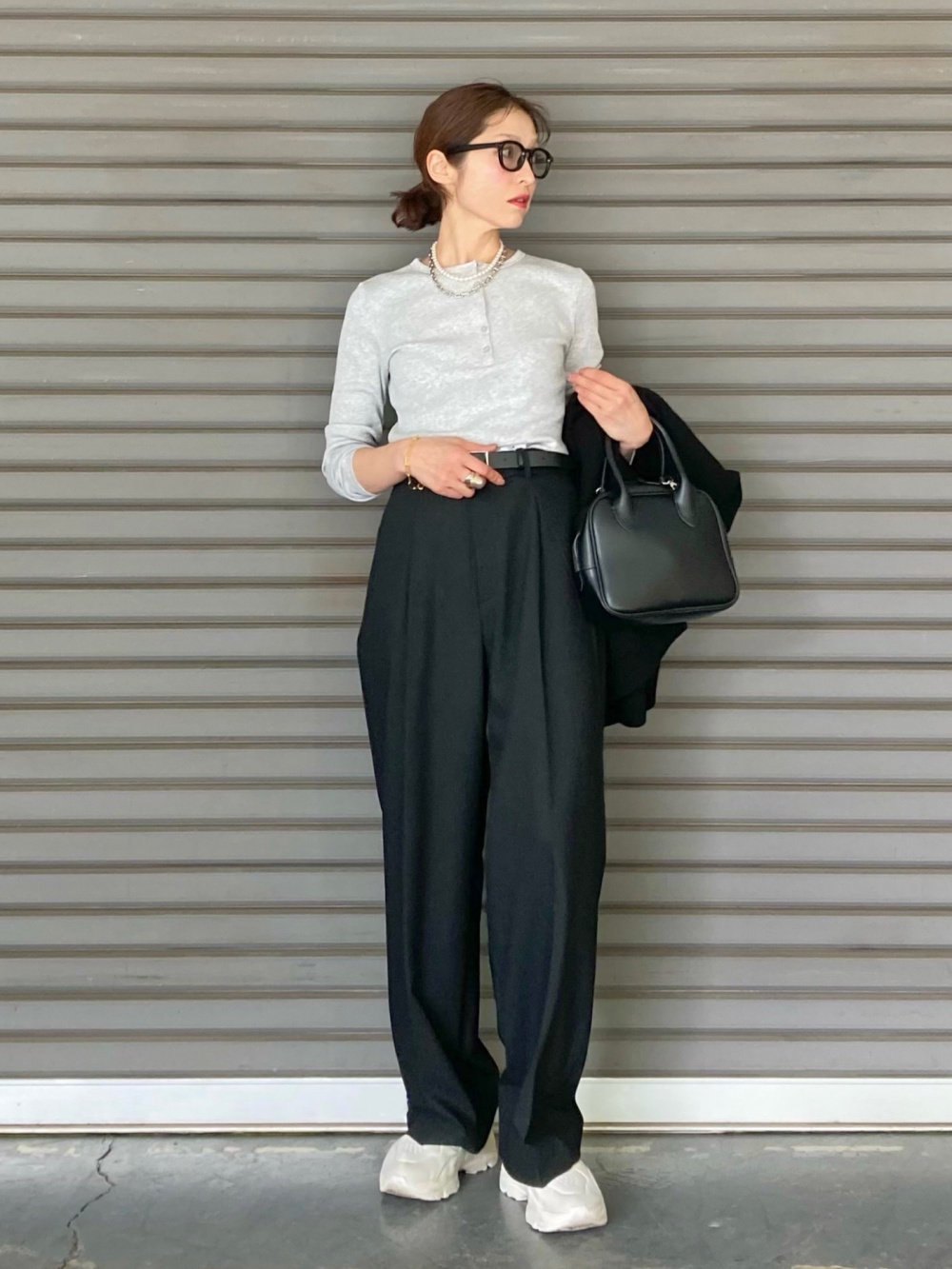 【セットアップ】ユニクロC ダブルジャケット タックワイドパンツ　Lサイズ 新品タグ付 ユニクロC 感動ダブルジャケット•タックワイドパンツ