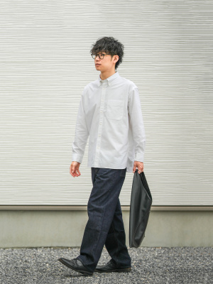 Graphpaper オックスフォードオーバーサイズ半袖シャツ 白 美品 ① Graphpaper (グラフペーパー) Oxford S/S Oversized B.D Shirt