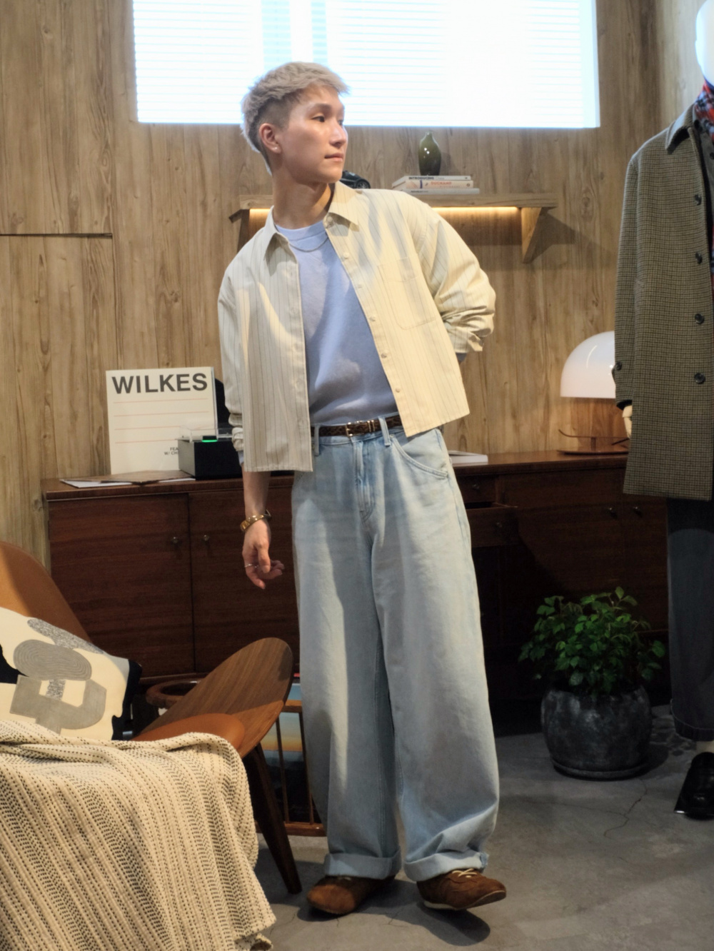 【美品:M】STONE 「ブラッシュド コットンオーバーシャツ」 ユニクロ公式 | ブラッシュドコットンオーバーサイズシャツ