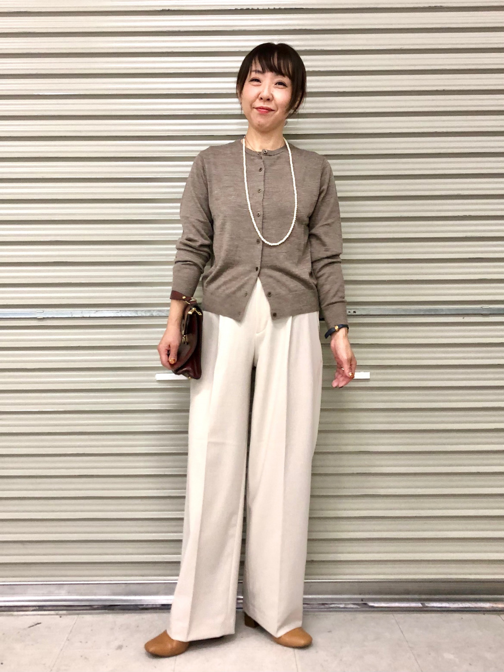 ダブルジャケット、タックワイドパンツ」の着用コーディネート