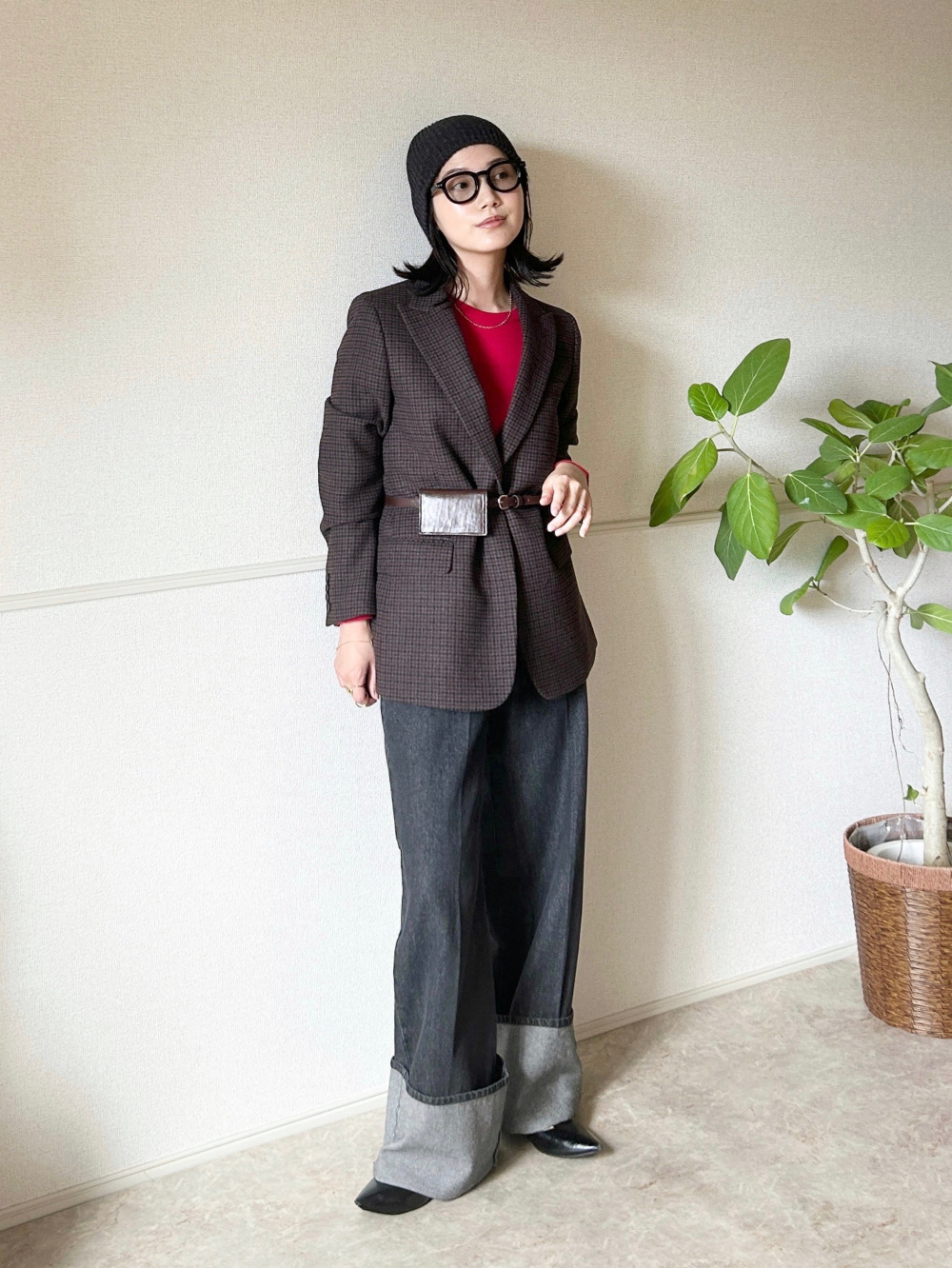 ツイードテーラードジャケット、フレアスコート」の着用コーディネート