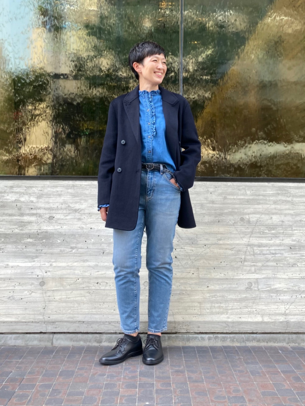 デニムフリルシャツ（レディース）の着用コーディネート一覧| ユニクロ公式