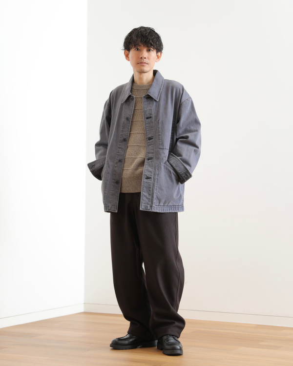 オーバーサイズカラーデニムジャケット（メンズ）の着用コーディネート
