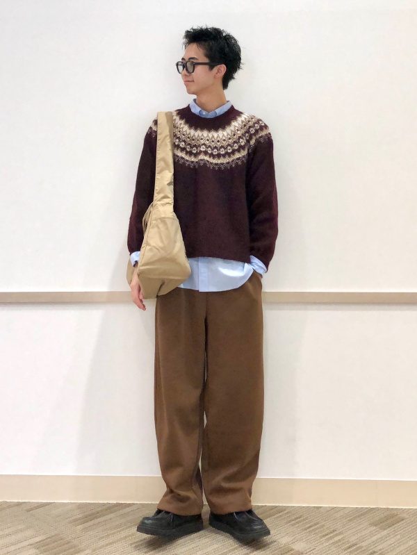 パフテックハーフコート、ローゲージハイネックセーターの