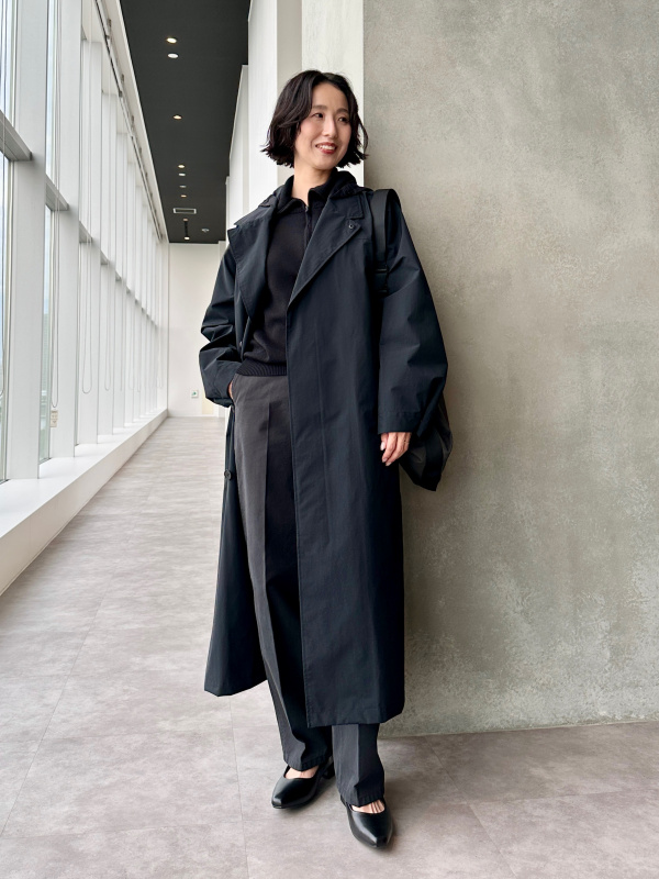 ステンカラーロングコート（レディース）の着用コーディネート一覧