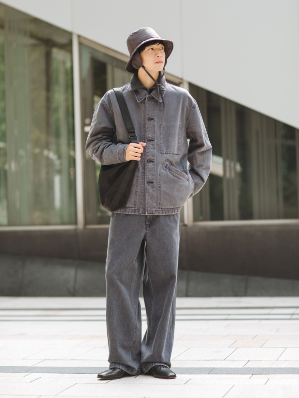 UNIQLO オーバーサイズカラーデニムジャケット L グレー ユニクロ ユニクロU オーバーサイズカラーデニムジャケット S グレー