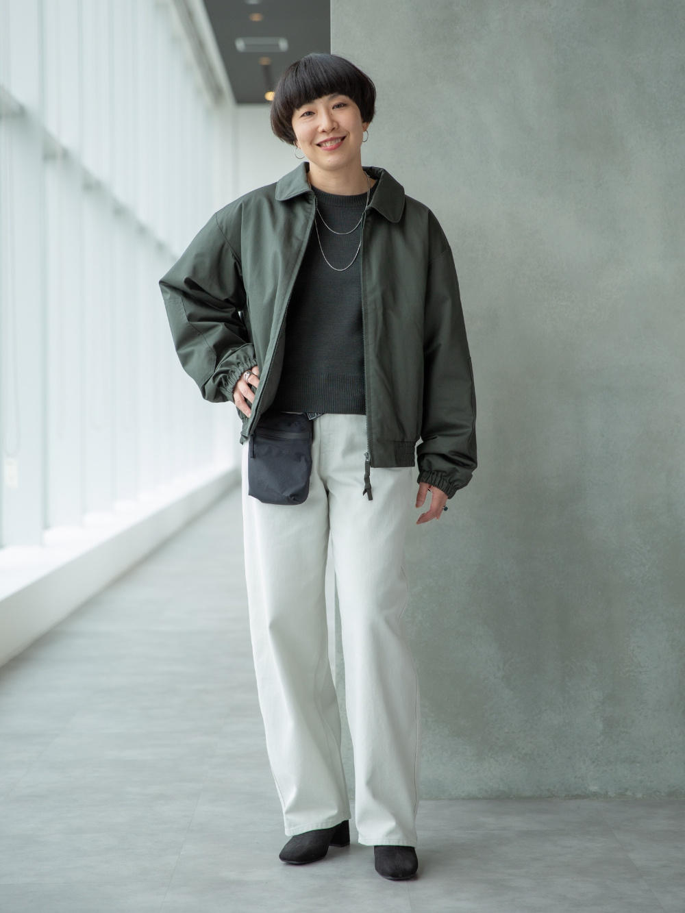 UNIQLO U パフテックショートブルゾン　オリーブ　S ユニクロ公式 | パフテックショートブルゾン