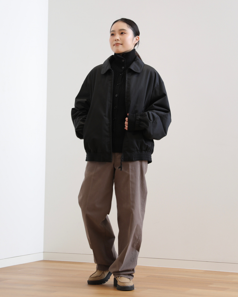 パフテックショートブルゾン Black LサイズUNIQLOU 2025 ユニクロ公式 | パフテックショートブルゾン